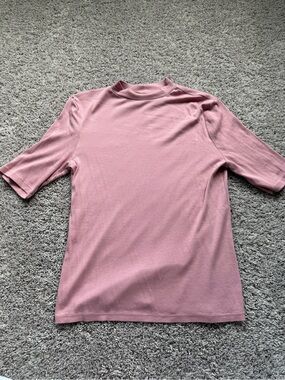 a new day Dusty Rose Mock Neck Short Sleeve Top